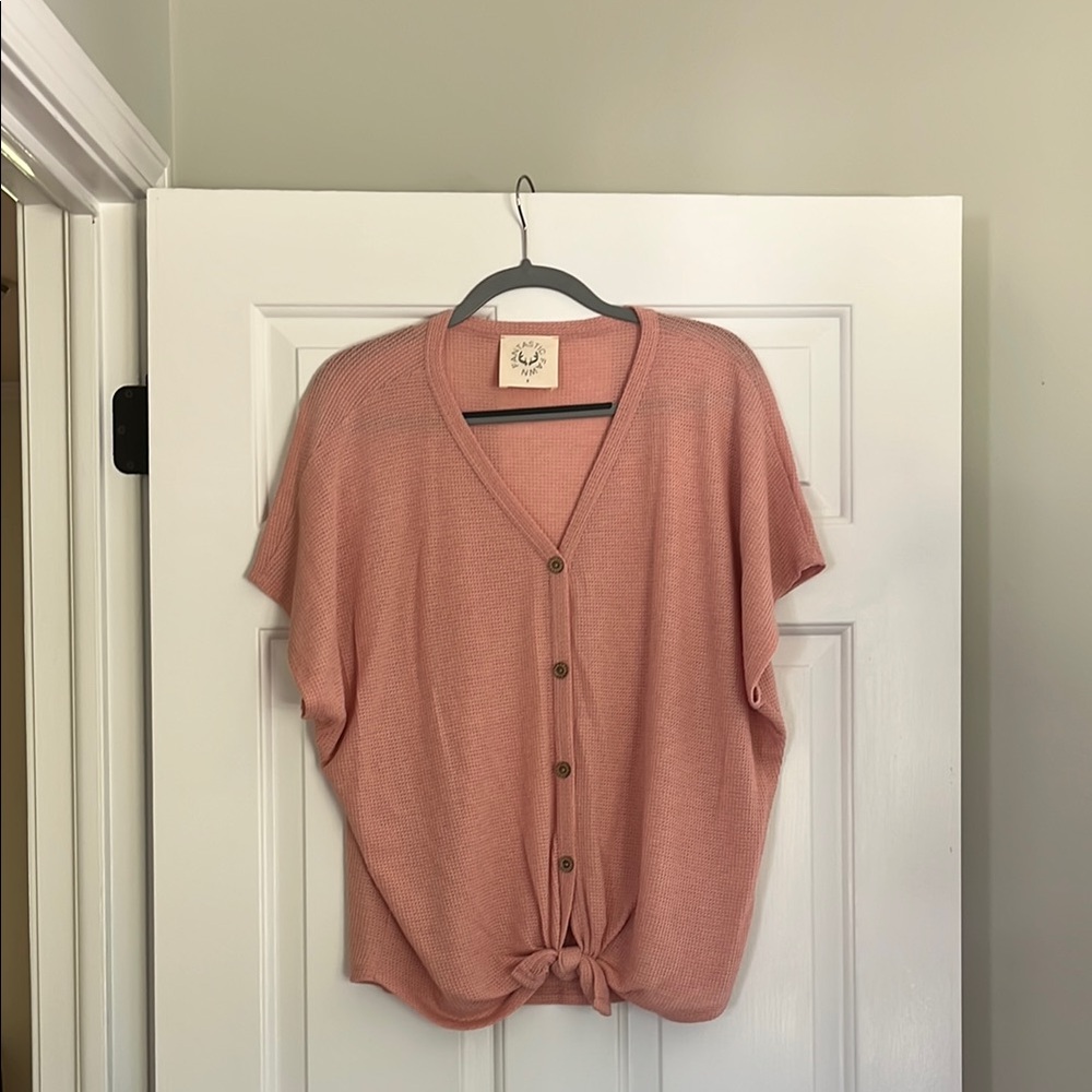 Fantastic Fawn Pink Short Sleeve Button Down Shirt